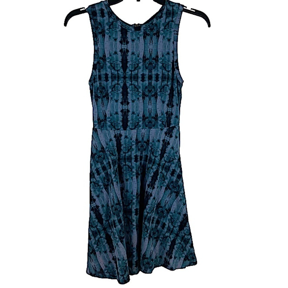 Vans Blue Gray Tie Dye Skater Dress with Back Zipper Size Small
